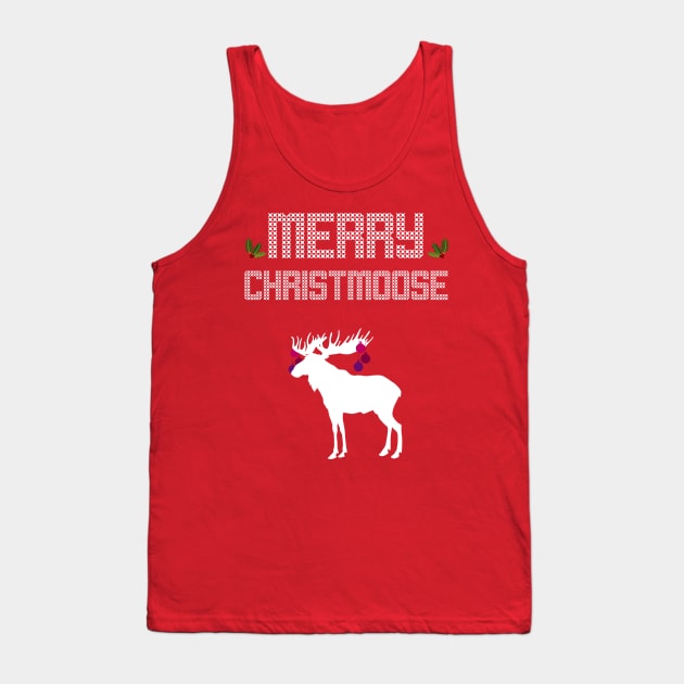 Merry Christmoose - Christmas Xmas Holidays Tank Top by fromherotozero